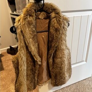 Faux Fur Vest in Brown